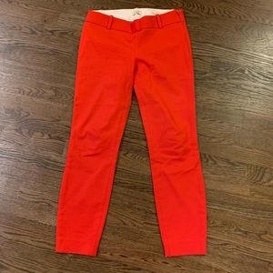 J Crew ankle pants -red/orange bright coral